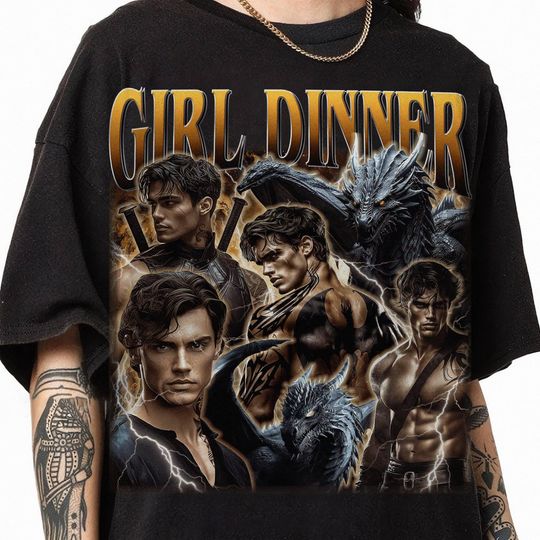 Xaden Riorson Girl Dinner Shirt, Vintage Fourth Wing Shirt, Retro Dragon Rider Shirt, Gift For Book Lovers, Basgiath War, Bookish Tee