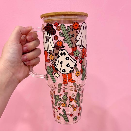 Cowboy Ghostie 40oz Glass Tumbler