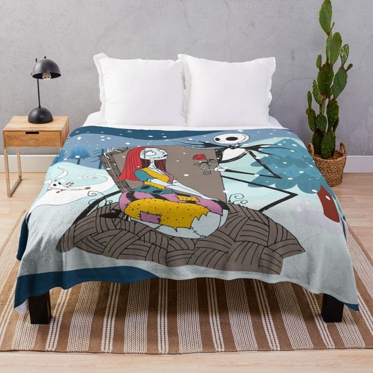 Jack Skellington and Sally - The Nightmare Before Christmas Throw Blanket