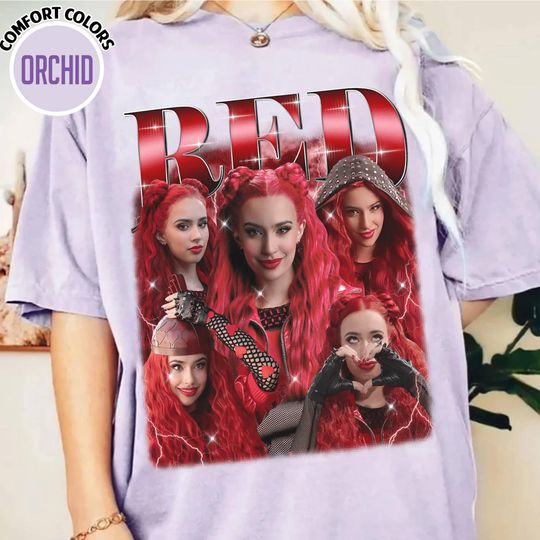 Red Homage Bootleg Shirt, Red DisneyChannel The Rise Of Red 90s Bootleg Tee, Dizzy Descendants Zombies 4, Descendants Merch Shirt