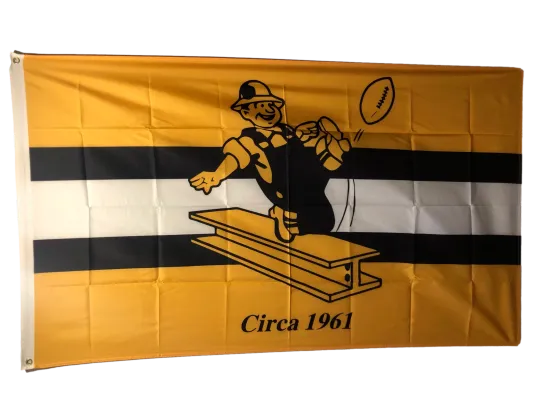 Pittsburgh Flag Man Cave Banner Old School Throw Back Circa 1961