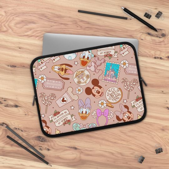 Charming Whimsical Laptop Sleeve, Cute Gadget Case, Laptop Bag, Gift for Disney Fans