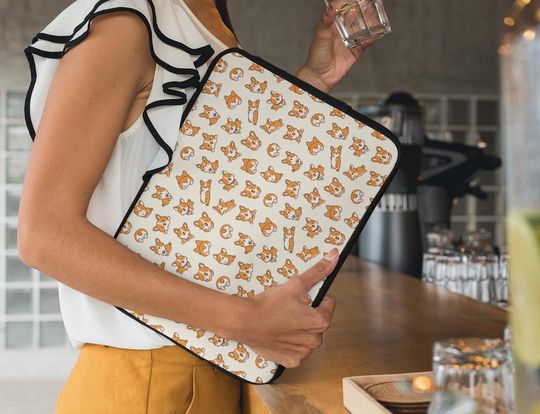 Cute Corgi Kawaii laptop sleeve | Laptop case | Custom laptop sleeve | Gift for friends