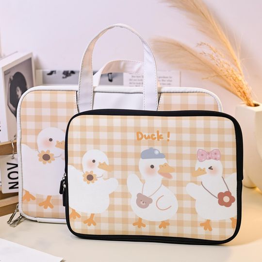 Cute Cartoon Ducks Laptop Sleeve,Laptop Case,Leather Laptop Sleeve