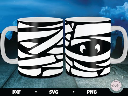 Halloween mug press, Mummy Mug, Halloween sublimation mug, monster mug , mug press design, infusible ink , mummy sublimation