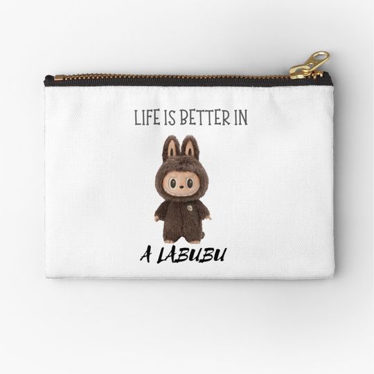 Life is better in a labubu stickers good for all items  Zipper Pouch, Cute Bags Gift