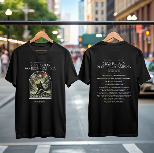Coheed and Cambria Mastodon Tour 2025 T-Shirt Rock Band Metal Concert Merch