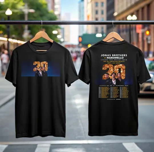 Living the Dream Tour 2025 T-Shirt Jonas Brothers x Marshmello Fan Gift