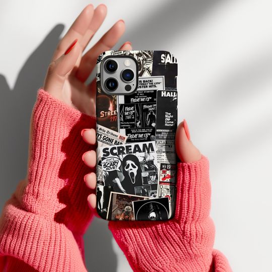 Horror Movie Phone Case for iPhone 17 16 15 14 13 12 11 Pro Max, Scary Scream Terrifier Design