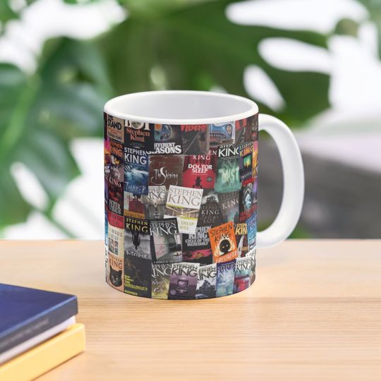 Stephen King Book Covers, Horror Bookworm Coffee Mug