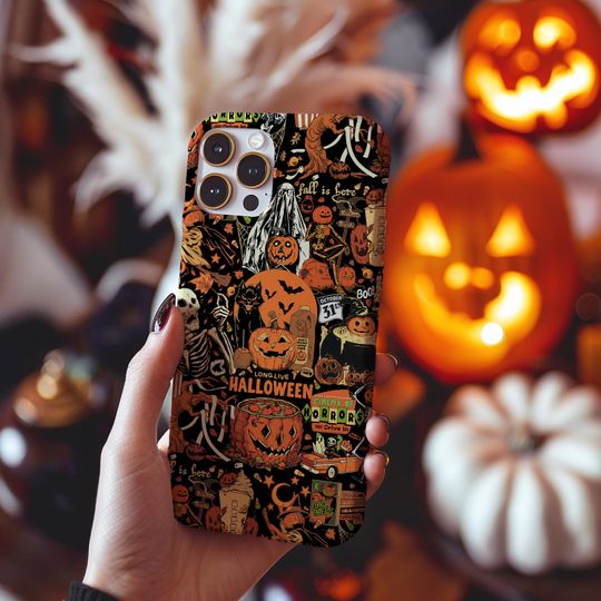 Halloween Ghost Phone Case for iPhone – Spooky Season Magnetic Wireless Charging Cover