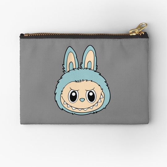 Blue Mischief Labubu – Cute Monster Bunny Wall Art / Sticker / Print Zipper Pouch