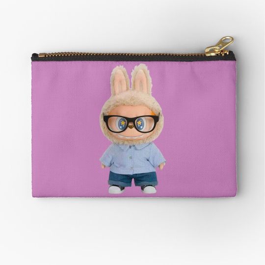 Glasses Labubu Zipper Pouch, Cute Bags Gift, Gift for Fan