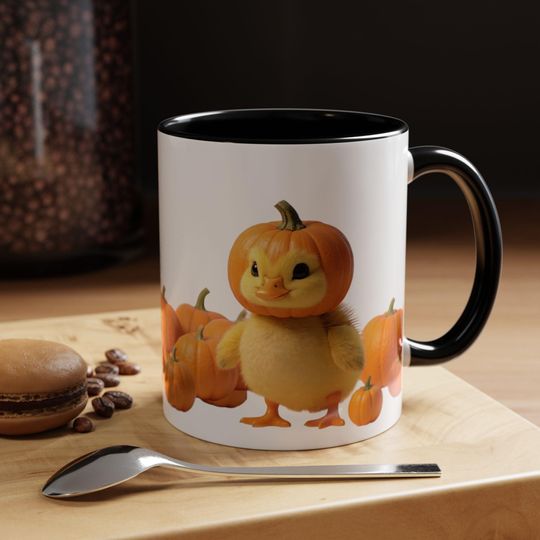 Pumpkin Spice Accent Coffee Mug - Cute Fall Decor, Gift for Coffee Lovers, Halloween Mug, Autumn Decor, Seasonal Beverage
