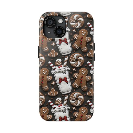 Christmas Cookies Cream iPhone Case, Gingerbread Cottagecore Phone Cover