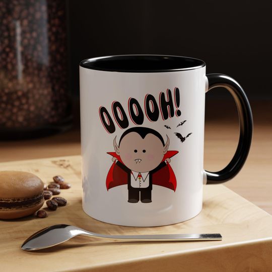 Halloween Themed Accent Coffee Mug, Perfect for Fall Gatherings, Fun Gifts for Spooky Season, Collectible Drinkware