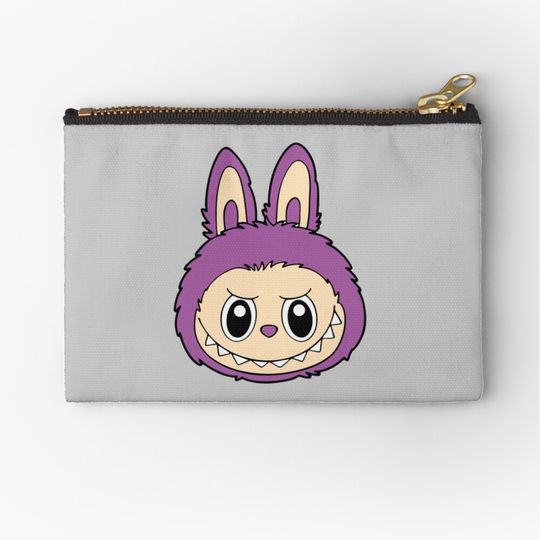 “Purple Mischief Labubu Head – Cute but Fierce!” Zipper Pouch