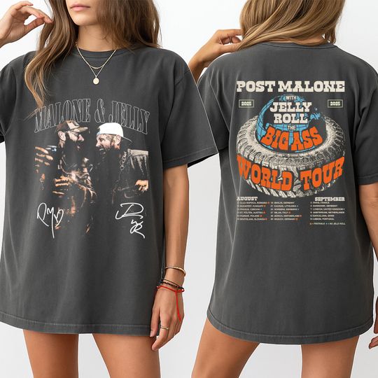 Post Malone Jelly Roll Tour T-Shirt, Big Ass Stadium Tour Tee, Country Concert Graphic T-Shirt
