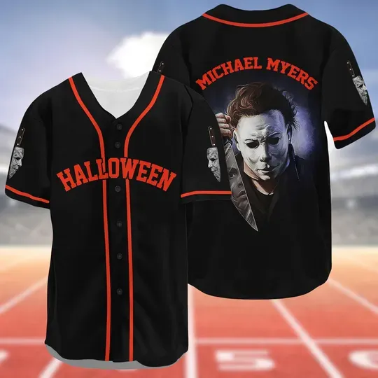 Michael Horror Baseball Jersey, Halloween Killer Baseball Shirt, Slasher Movie Outfit, Scary Villain Fan Gift, Horror Film Jersey