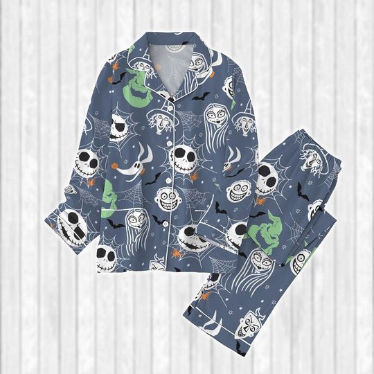 Jack Skellington Halloween Pajamas Set, Disneyland Nightmare Women Pjs