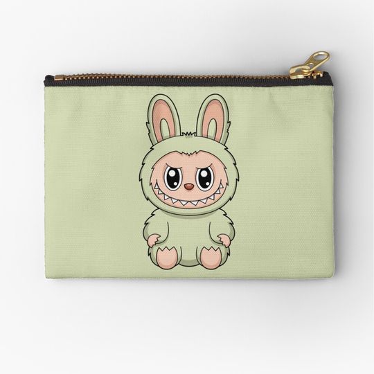 Labubu Green Grape Cute Character Zipper Pouch, Cute Bags Gift, Gift for Fan