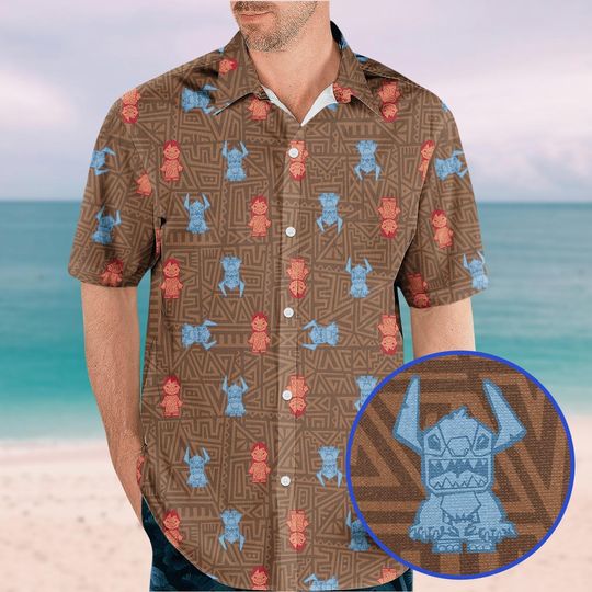 Disney Stitch Hawaiian Shirt, Tropical Aloha Summer Beach Top, Hawaii Vacation Casual Shirt