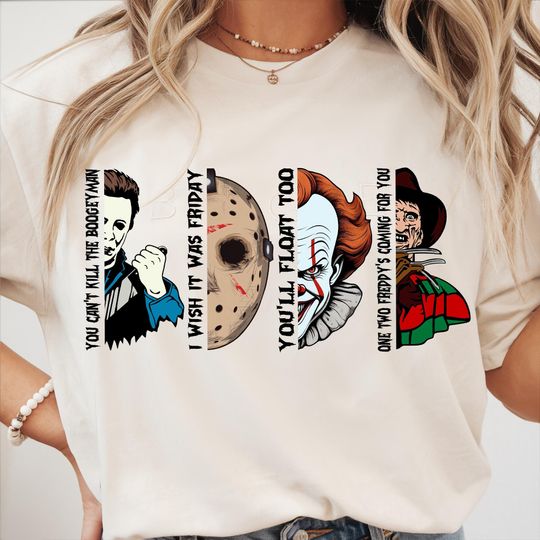 Horror Friends and Characters Vintage T-Shirt