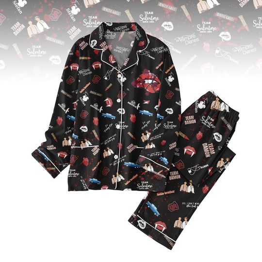 Vampire Diaries Pajamas Set, Mystic Falls Pajamas For Fan