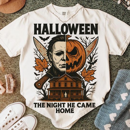 Halloween Horror Characters 3D T-Shirt, Vintage & Retro Halloween Horror Movie