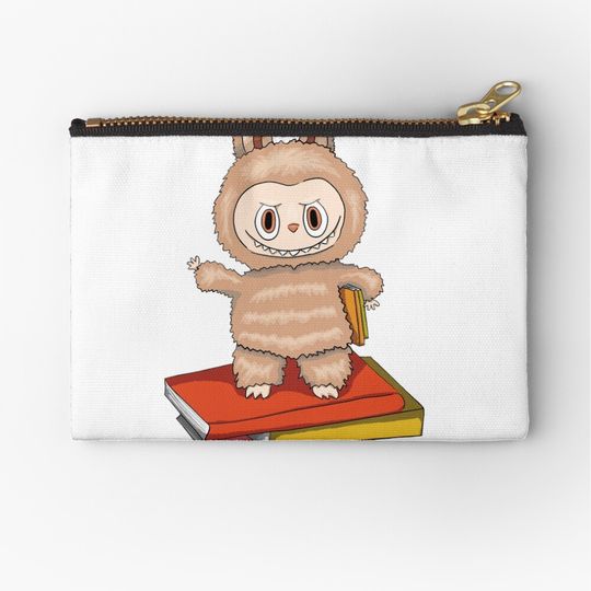 HAPPINESS | Labubu of knowledge and books  Zipper Pouch, Cute Bags Gift, Gift for Fan