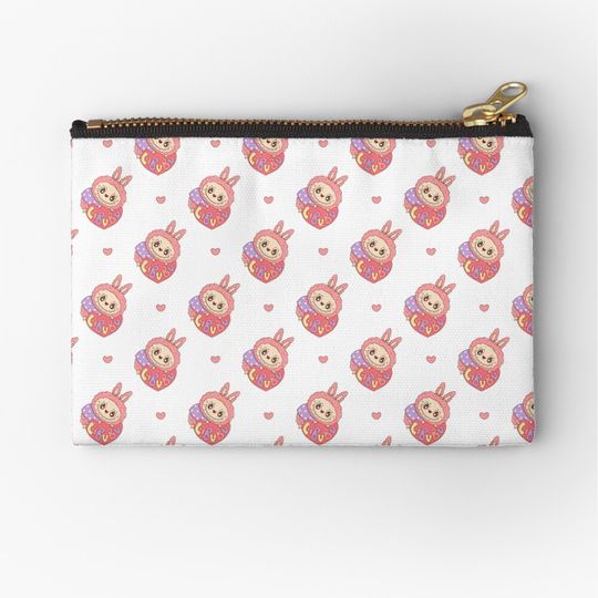 Labubu Pattern - THE MONSTERS Tasty Macarons Vinyl Face - Popmart Zipper Pouch