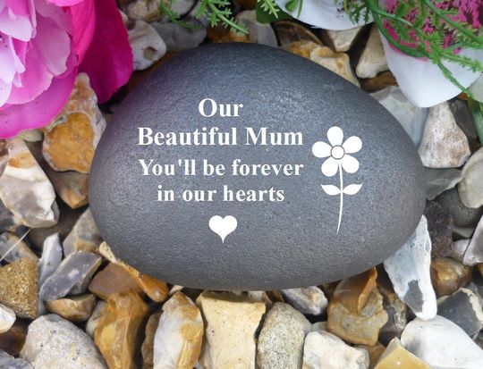 Personalized Pebble - Memorial - Weatherproof - Personalized - Daisy