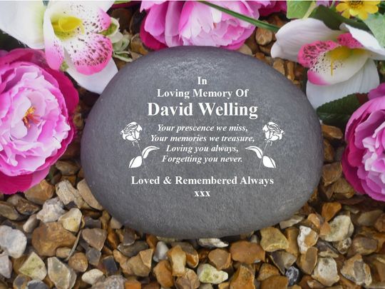 Personalized Pebble Large - Weatherproof - Personalized - Rose