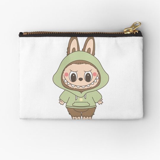 Labubu Toffee with sweatshirt Zipper Pouch, Cute Bags Gift, Gift for Fan