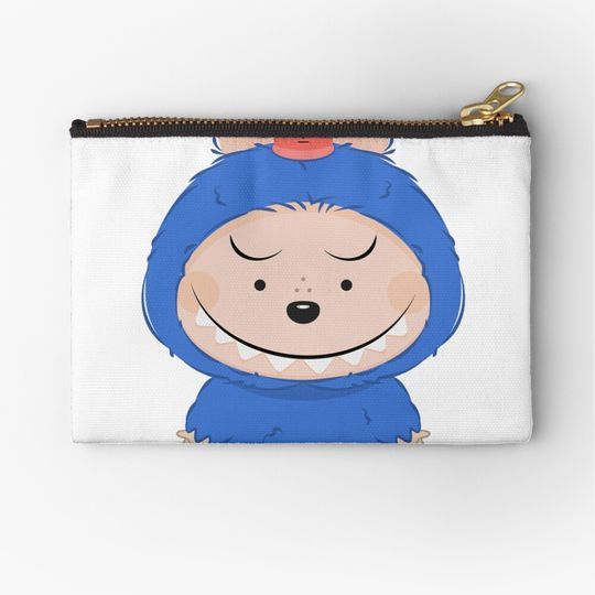 Labubu - BLUE Zipper Pouch, Cute Bags Gift, Gift for Fan