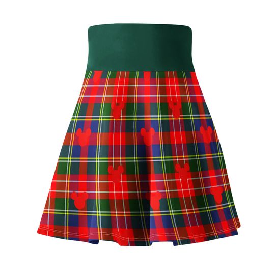 Disney Christmas Skirt, Plaid Hidden Mickey Skirt, Disney Bound Skirt, Disney Skirt