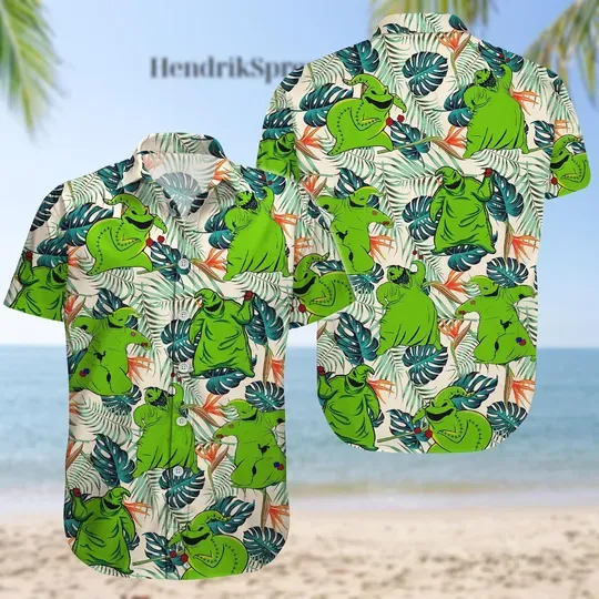 Oogie Boogie Hawaiian Shirt, Nightmare Before Christmas Hawaiian Shirt, Halloween Beach Shirt