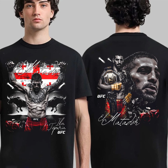 Ilia Topuria UFC 317 T-Shirt Georgia Flag Fan Gift 2025