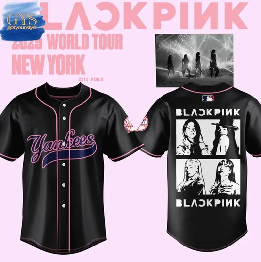 Yankees city x BLACKPINK New York World Tour 2025 Baseball shirt