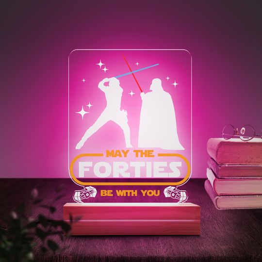 May The Fourth Be With You 2025 Galaxy Night Light, Baby Alien And Light Sabers, Space Movie Quote, Movie Lover