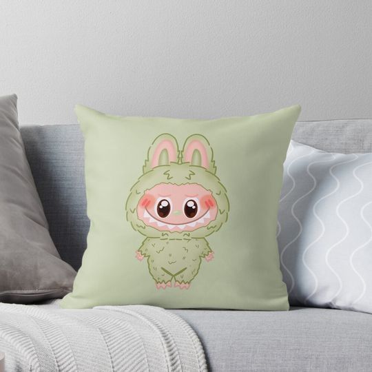 Labubu Green Grape Version 2 Pillow, Cute Labubu Pillows Gift, Gift for Fan