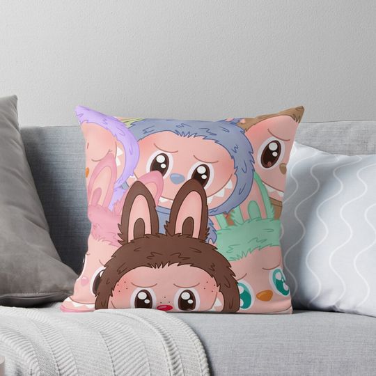 Labubu Series 1 And 2 Phone Case Pillow, Cute Labubu Pillows Gift, Gift for Fan