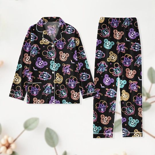 Disney Pajamas Long Set, Vampire Mouse & Duck PJs Set