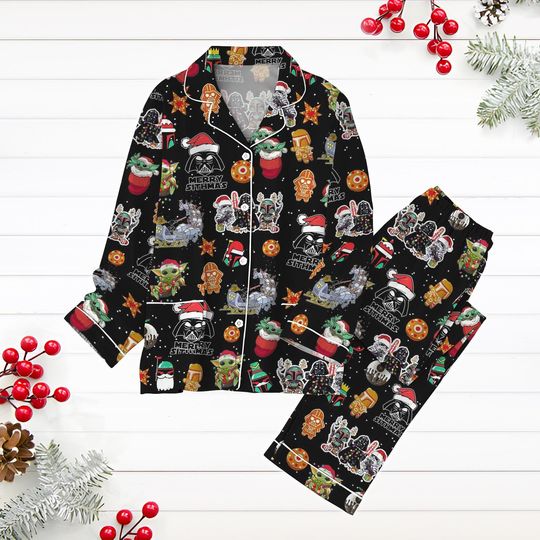 Merry Sithmas Pajamas Set, Christmas Star Wars Pajamas, Santa Darth Vader Holiday Pajamas