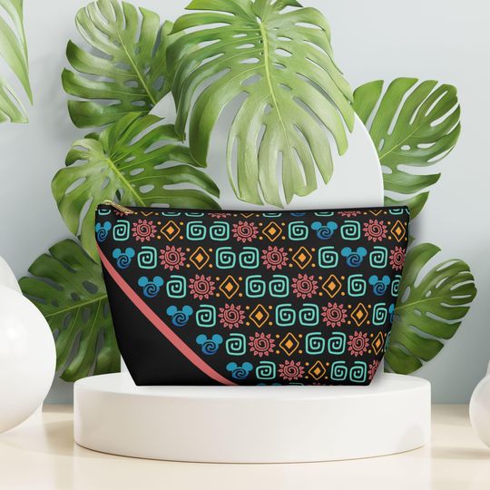 Moana Mickey Boho Print Pouch | Disney Makeup Bag, Cosmetic & Travel Toiletries, Pencil Case