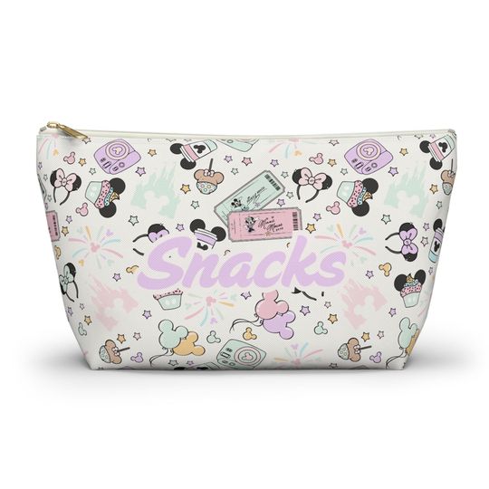Personalized Disney-Inspired Makeup Bag with Custom Name, Organizer Pouch in Multiple Sizes