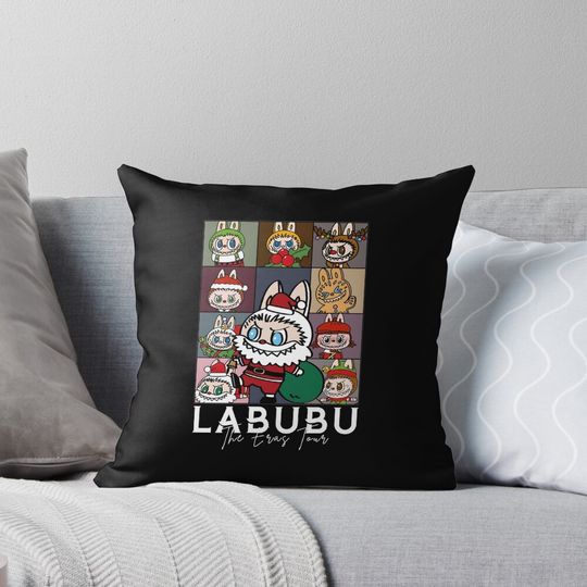 Labubu Cute Christmas Pillow, Cute Labubu Pillows Gift, Gift for Fan