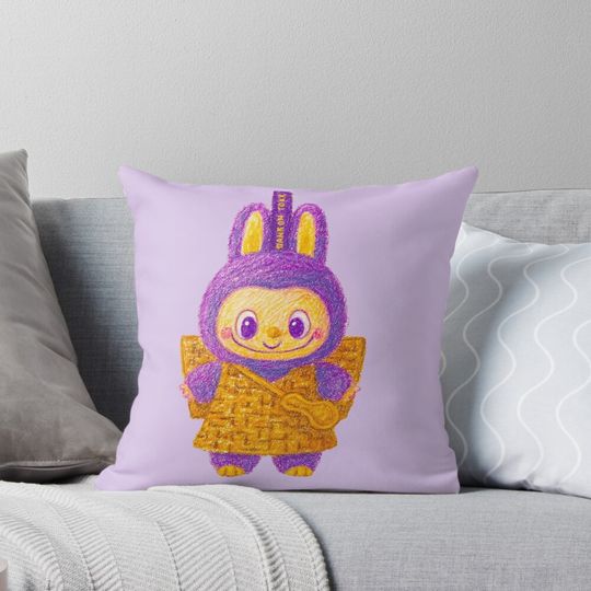 Cute Purple Labubu Pillow, Cute Labubu Pillows Gift, Gift for Fan