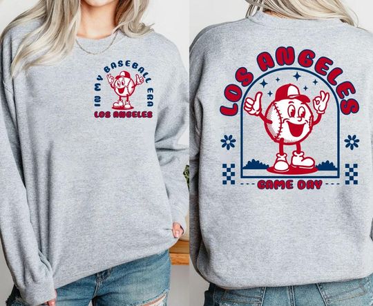 Los Angeles Baseball Era Sweatshirt, LA Baseball Team Gameday Vintage, In My Baseball Era Sweatshirt, Baseball Fan Gift