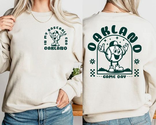 Vintage Oakland Baseball Era Sweatshirt, Oakland Baseball Gameday, In My Baseball Era Cute Sweatshirt, Baseball Fan Gift